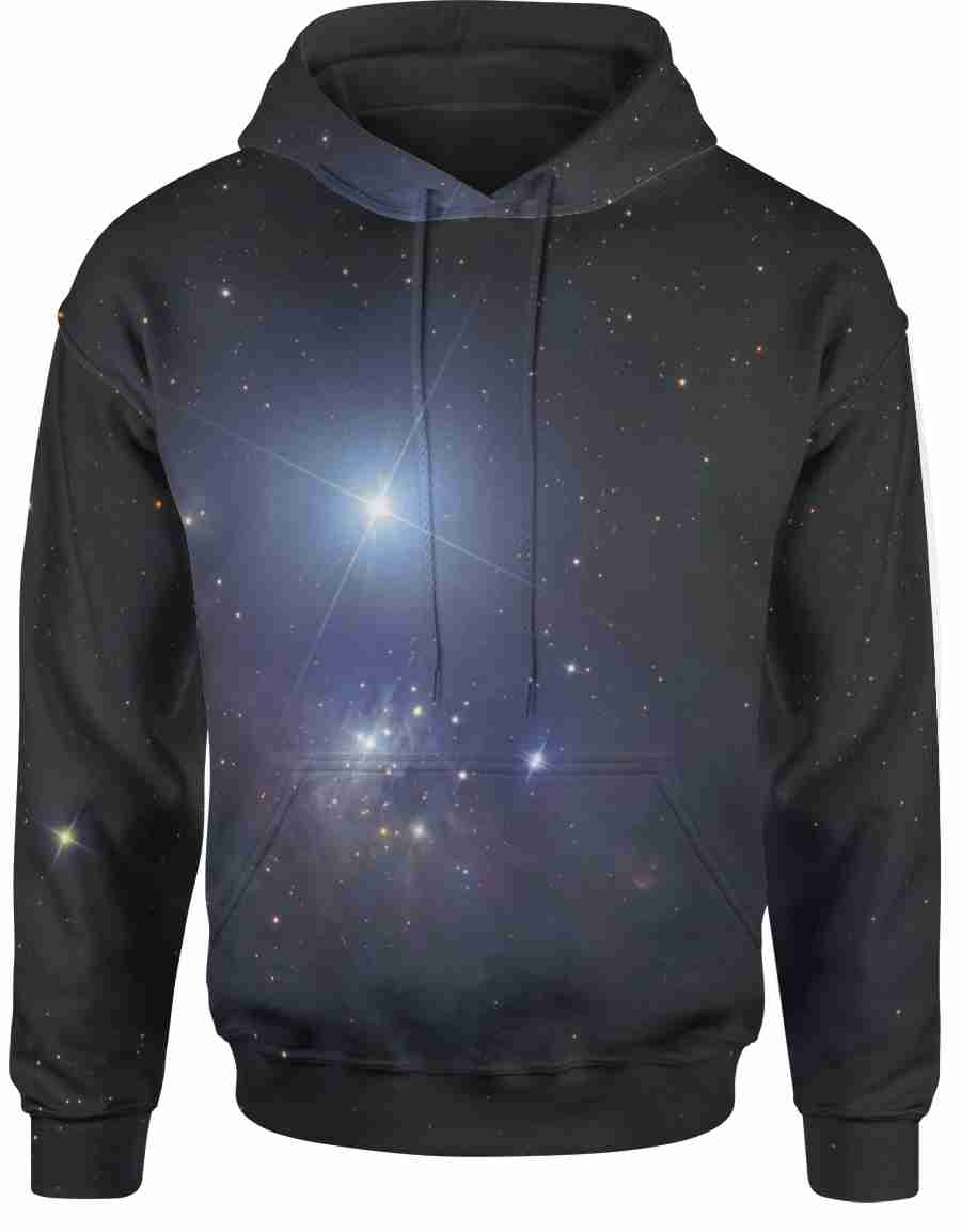 Sudadera Sublimada Galaxia Estrellas Negra